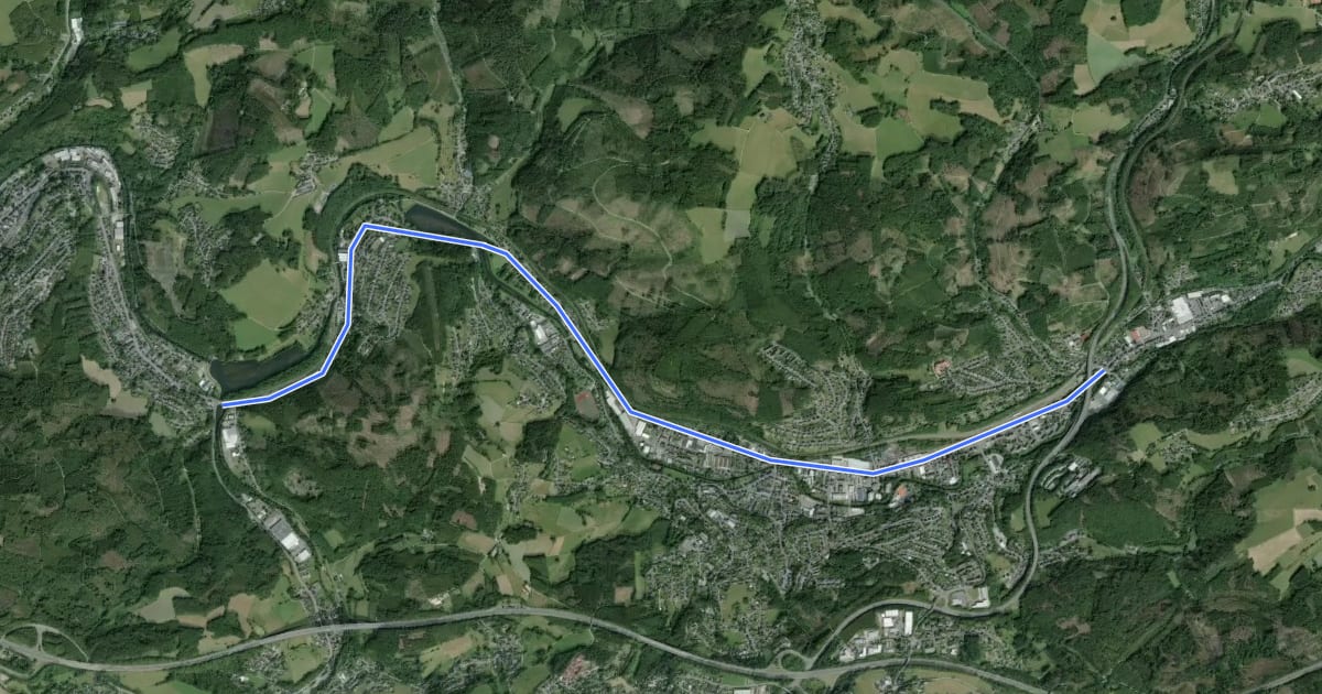 Маршрут Gummersbach (41) - Engelskirchen (59) на спутниковом снимке