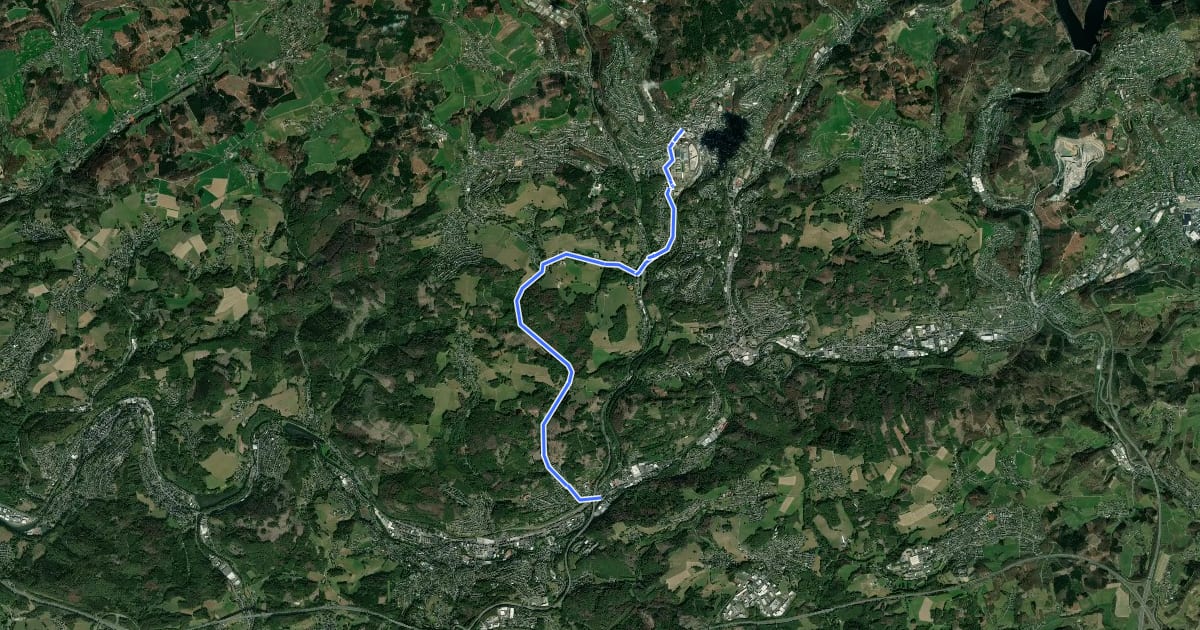 Маршрут Gummersbach (41) - Gummersbach (50) на спутниковом снимке