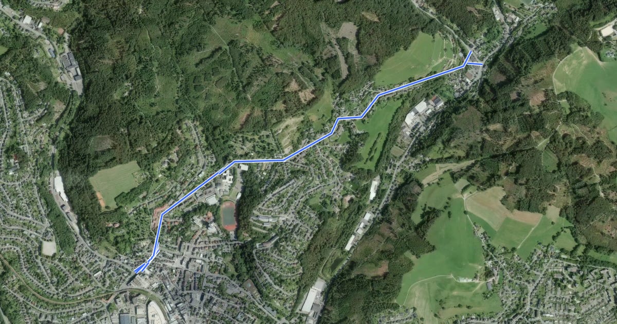 Маршрут Gummersbach (50) - Gummersbach (51) на спутниковом снимке