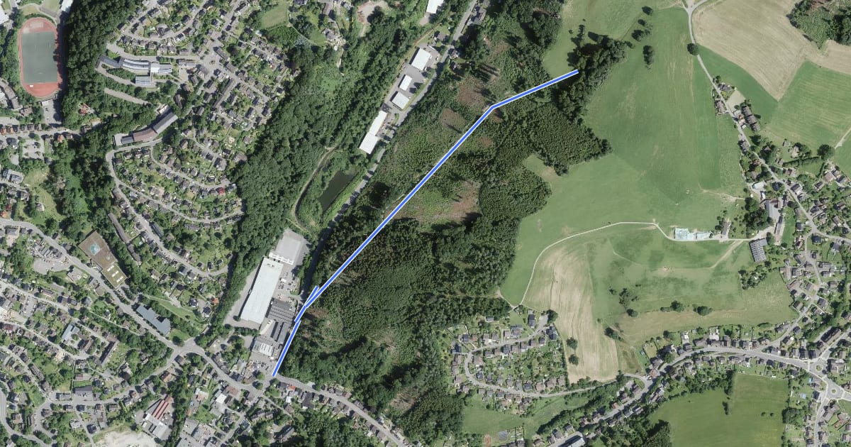 Маршрут Gummersbach Rundweg A5 на спутниковом снимке