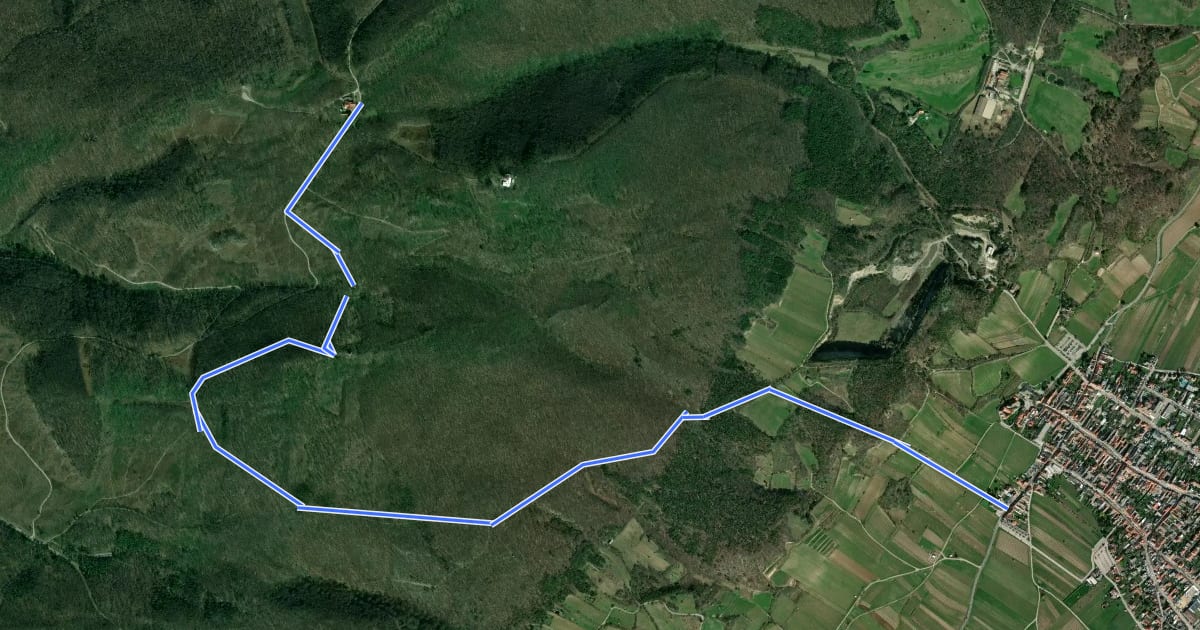 Маршрут Gumpoldskirchen - Kegelstattweg - Wetterkreuz - Wilhelmswarte - Anningerhaus на спутниковом снимке