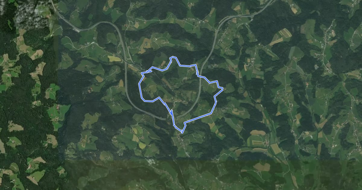 Маршрут Gundersdorfer Rundwanderweg на спутниковом снимке
