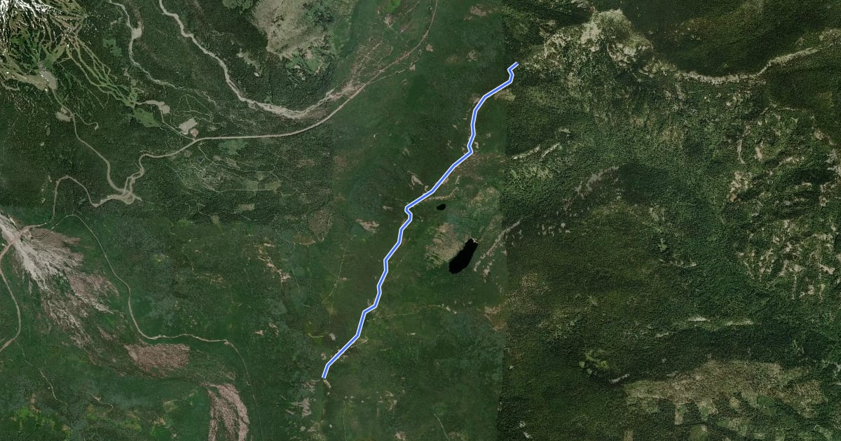 Маршрут Gunsight Trail на спутниковом снимке