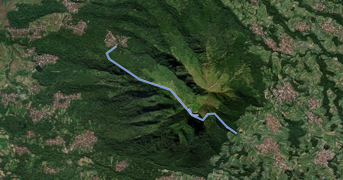 Маршрут Gunung Andong на спутниковом снимке
