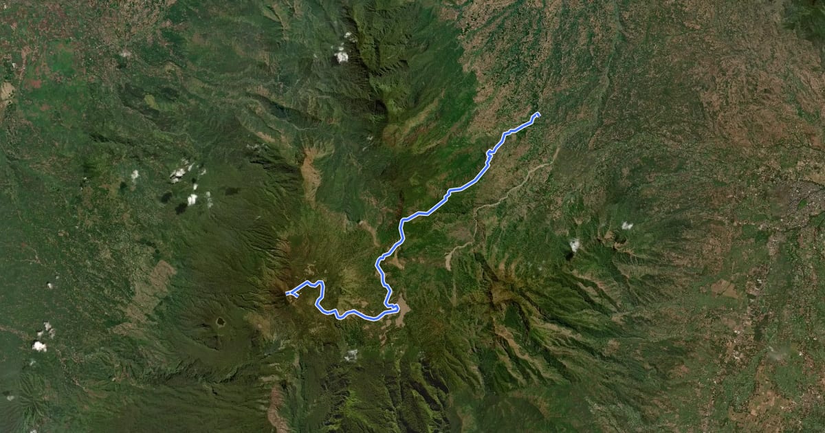 Маршрут Gunung Argopuro via Baderan на спутниковом снимке