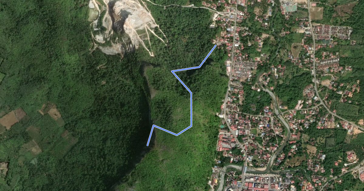 Маршрут Gunung Baling на спутниковом снимке