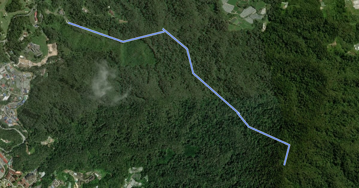 Маршрут Gunung Berembun via Trail 3 на спутниковом снимке