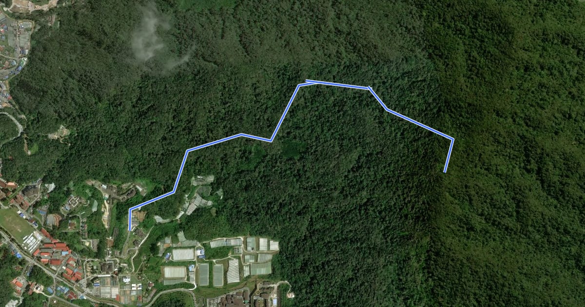 Маршрут Gunung Berembun via Trail 5 на спутниковом снимке