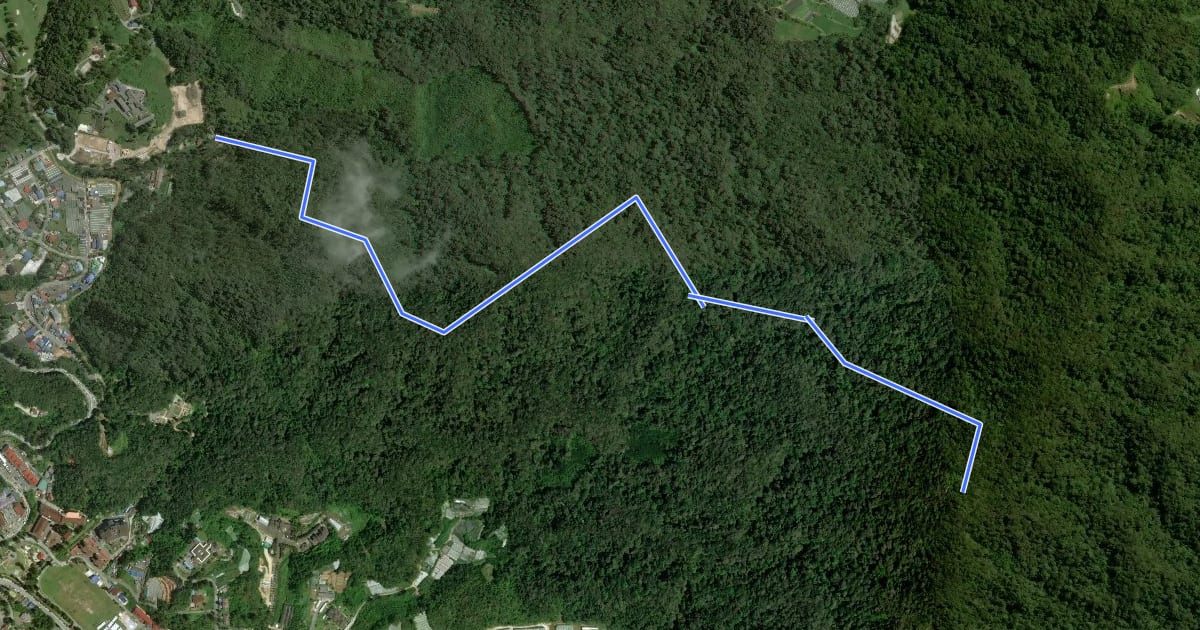 Маршрут Gunung Berembun via Trail 6 на спутниковом снимке