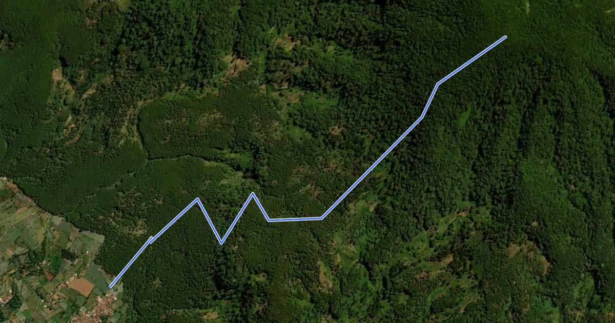Маршрут Gunung Bukittunggul на спутниковом снимке