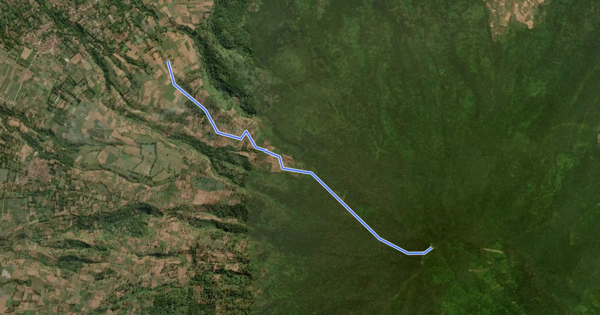 Маршрут Gunung Cikuray via Bayongbong Cintanagara на спутниковом снимке