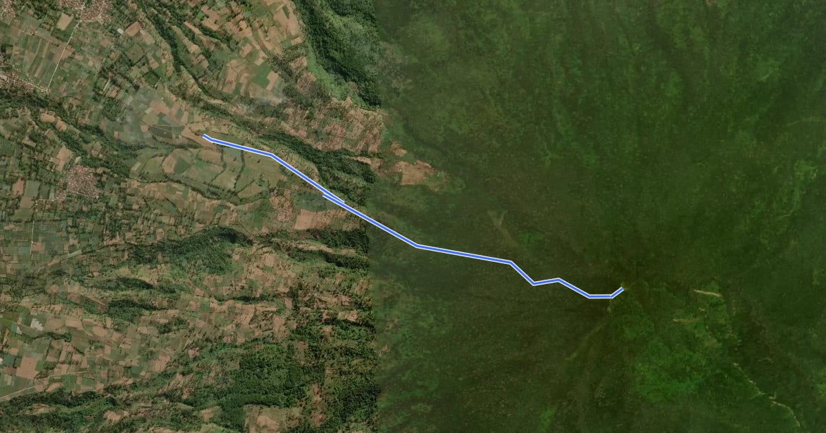 Маршрут Gunung Cikuray via Pamalayan на спутниковом снимке