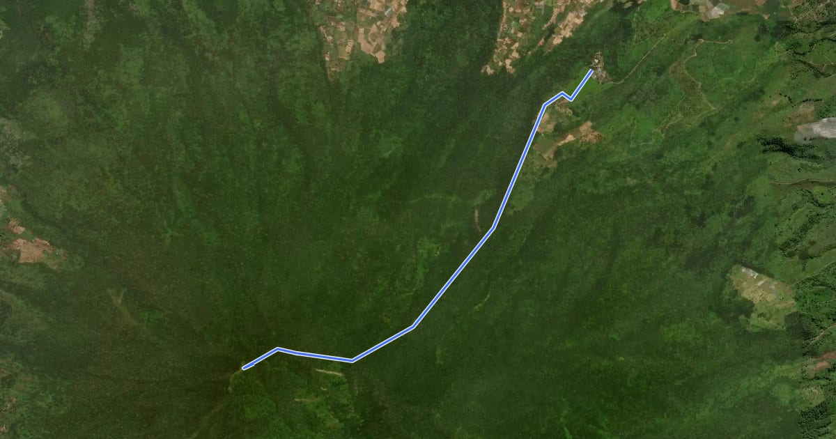 Маршрут Gunung Cikuray via Pemancar на спутниковом снимке
