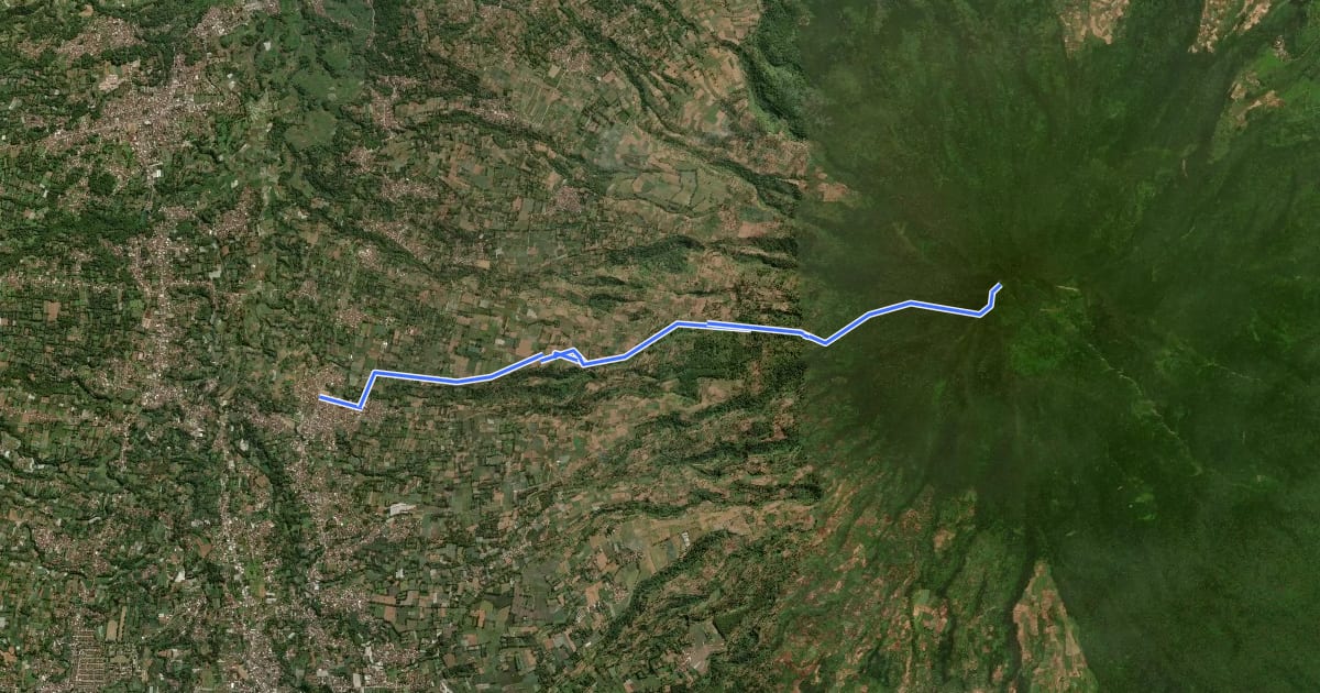 Маршрут Gunung Cikuray via Tapak Gerot на спутниковом снимке