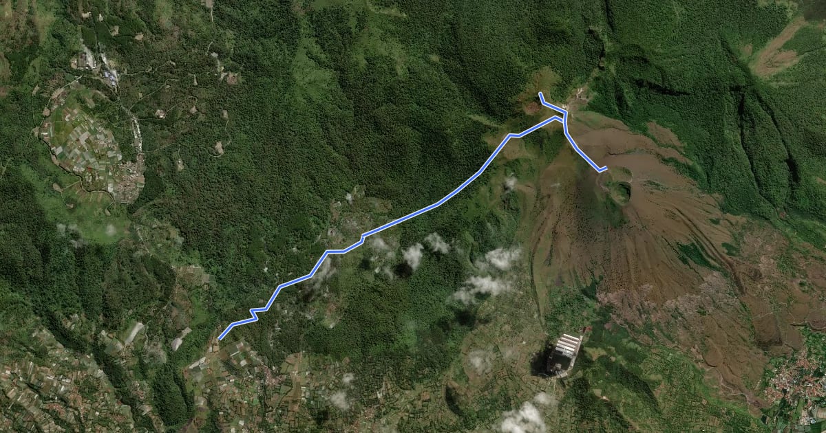 Маршрут Gunung Guntur (Masigit) на спутниковом снимке