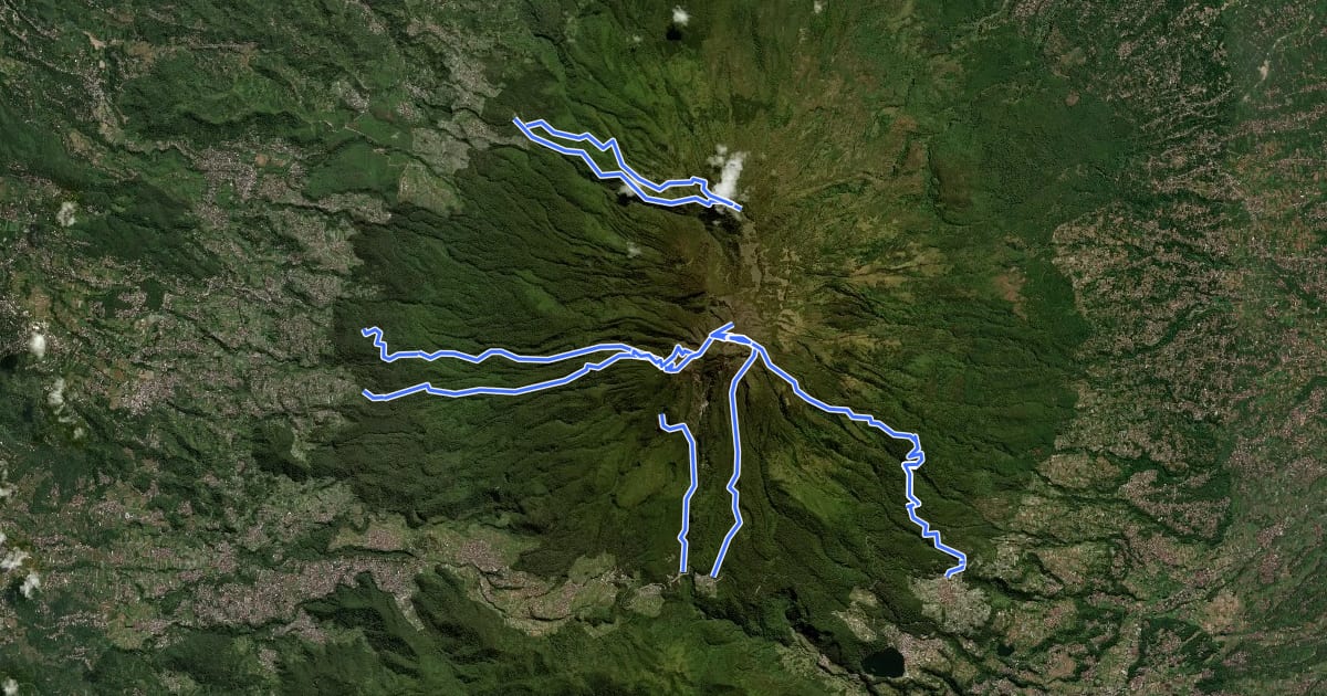 Маршрут Gunung Lawu на спутниковом снимке