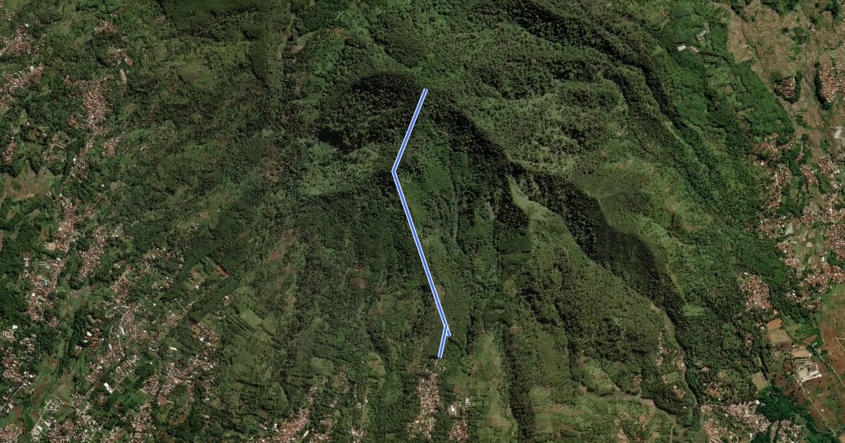 Маршрут Gunung Manglayang via Batu Kuda на спутниковом снимке