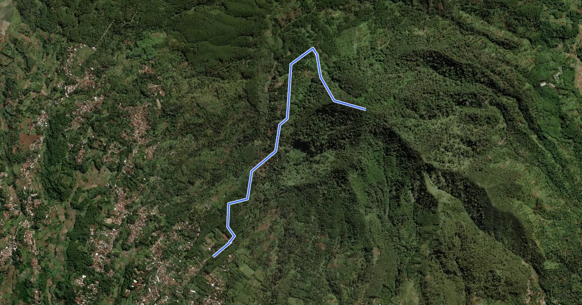 Маршрут Gunung Manglayang via Palintang на спутниковом снимке