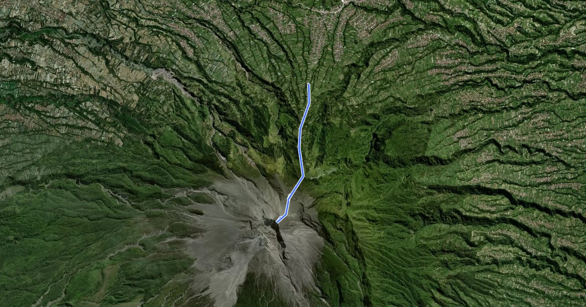 Маршрут Gunung Merapi (New Selo BC) на спутниковом снимке