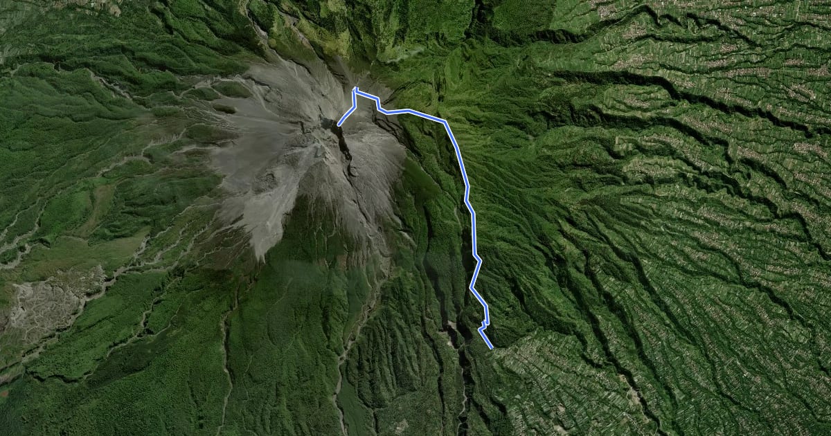 Маршрут Gunung Merapi (Sapuangin BC) на спутниковом снимке