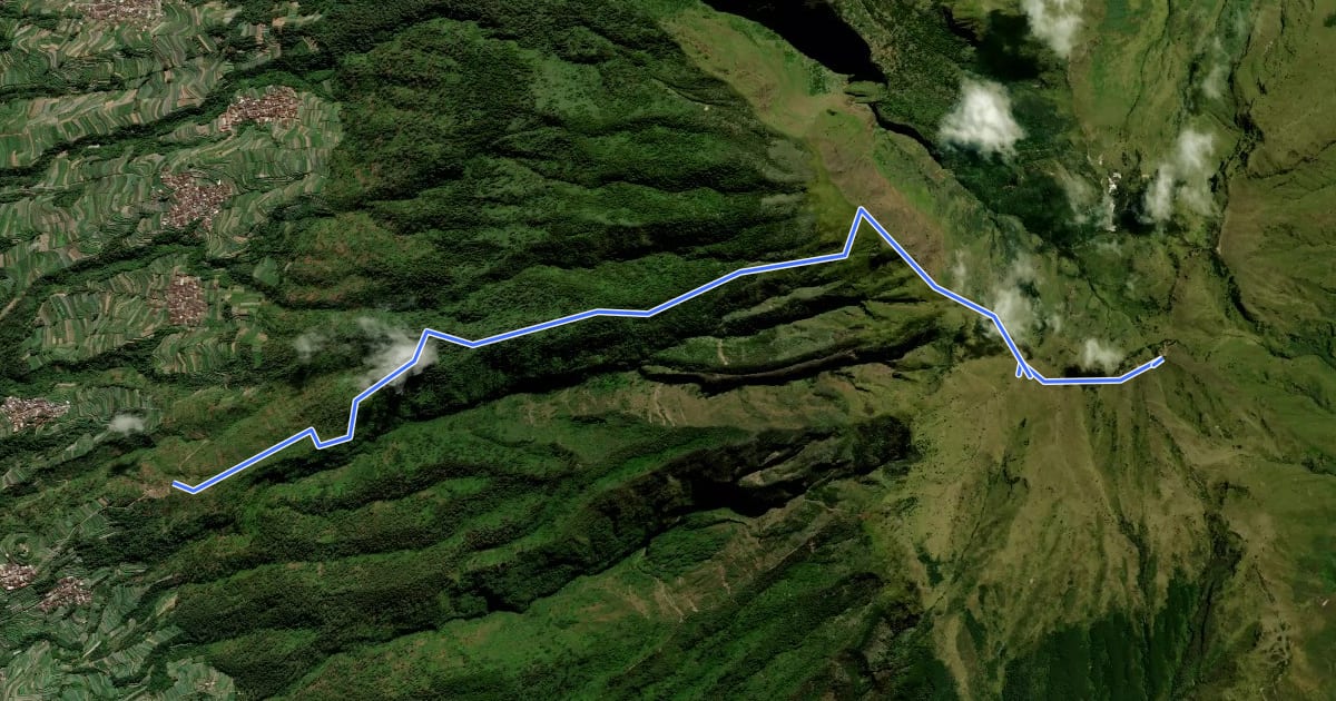 Маршрут Gunung Merbabu (Grenden BC) на спутниковом снимке