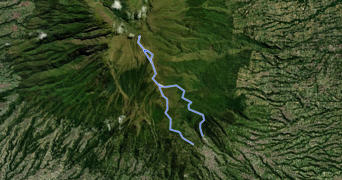 Маршрут Gunung Merbabu (Selo BC) на спутниковом снимке