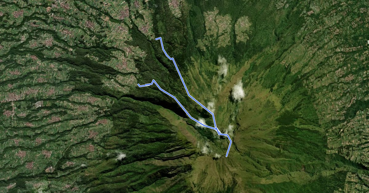 Маршрут Gunung Merbabu (Wekas BC) на спутниковом снимке