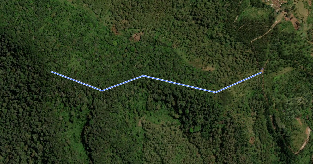 Маршрут Gunung Palasari via Palintang на спутниковом снимке