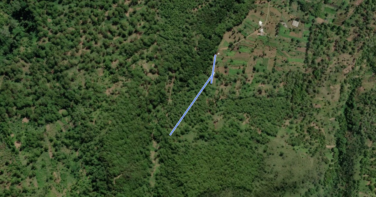 Маршрут Gunung Panderman на спутниковом снимке