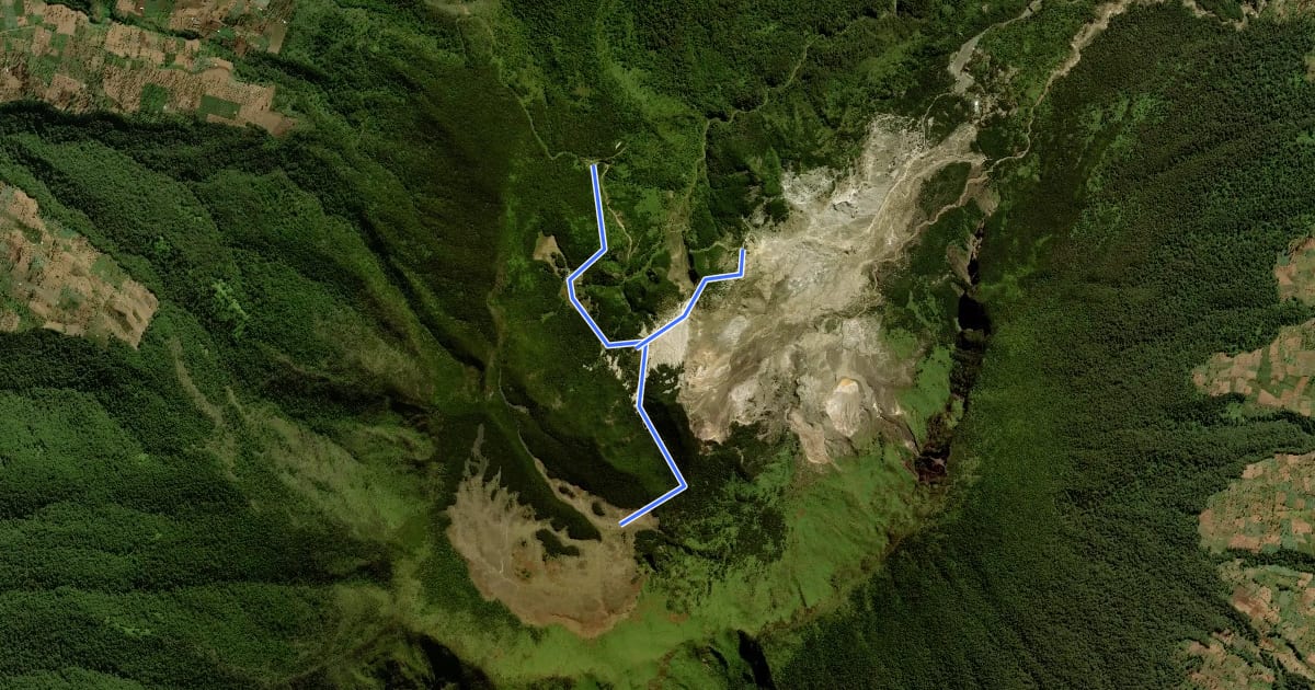 Маршрут Gunung Papandayan на спутниковом снимке