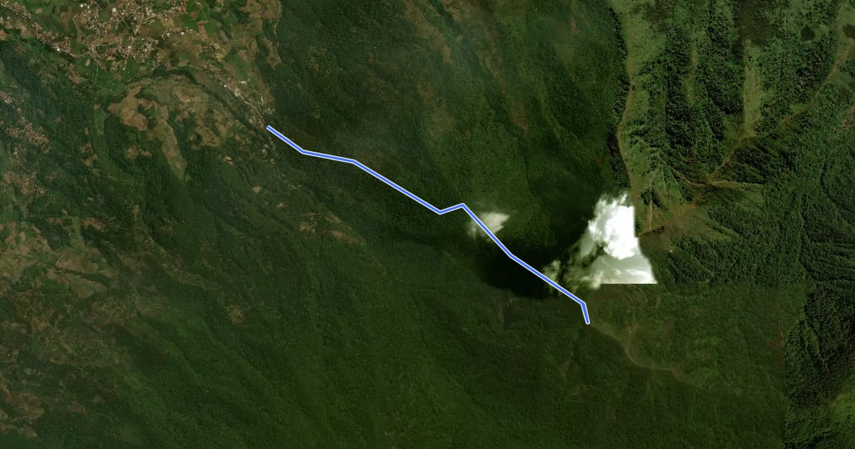 Маршрут Gunung Puntang via PGPI на спутниковом снимке