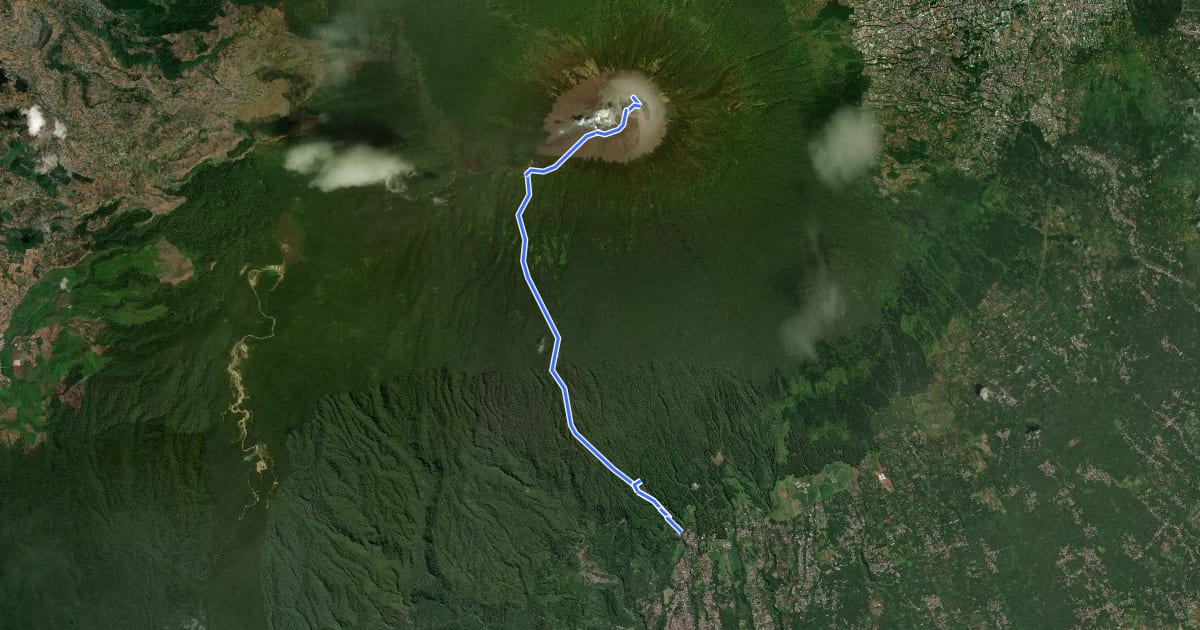 Маршрут Gunung Slamet (Baturaden Lama BC) на спутниковом снимке