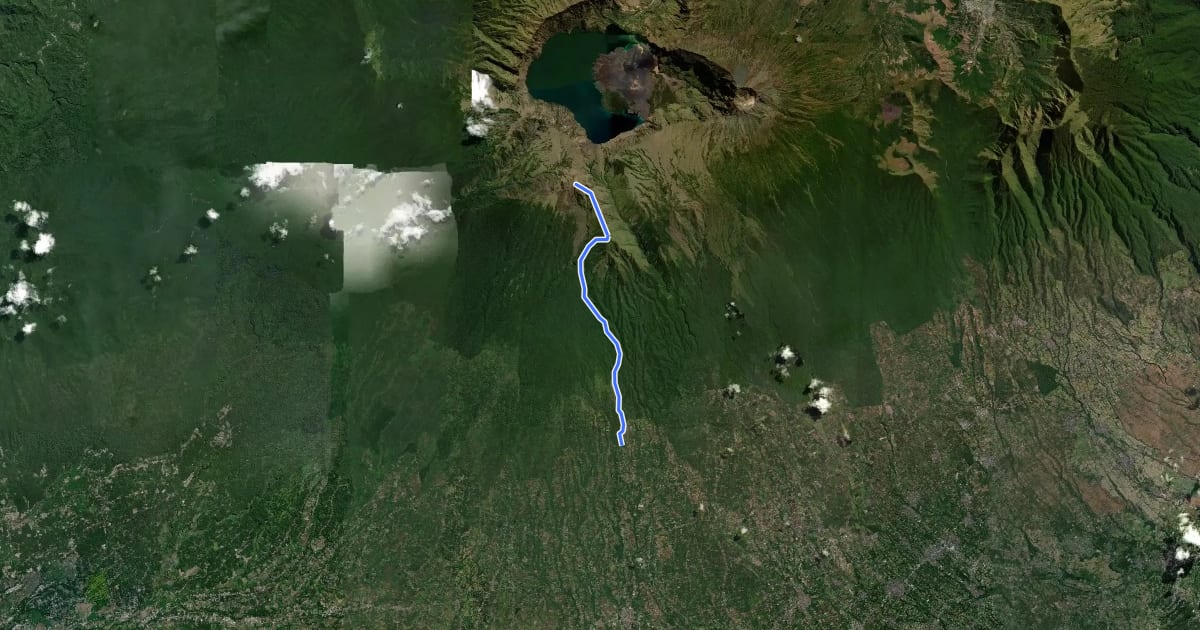 Маршрут Gunung Timanuk на спутниковом снимке