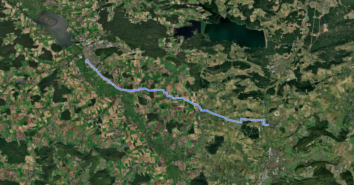 Маршрут Gunzenhausen-Ellingen на спутниковом снимке