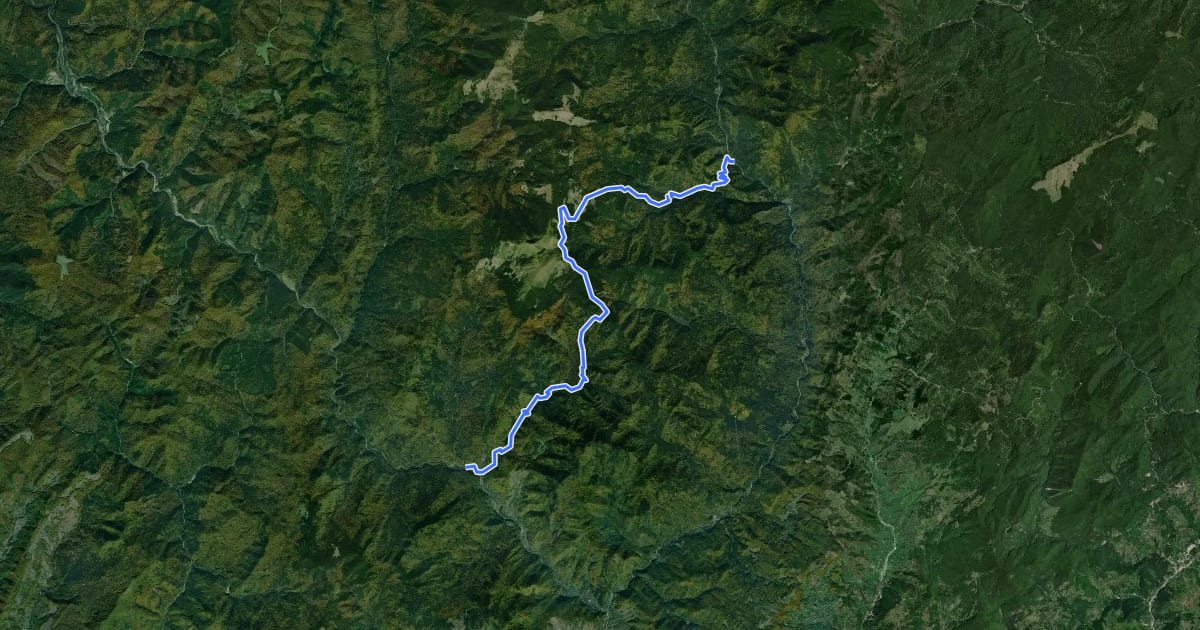 Маршрут Gura Milea - Șaua Căprioarei - Culmea Caprei - Lacu Roșu - Valea Șapte Izvoare - Secuiu на спутниковом снимке