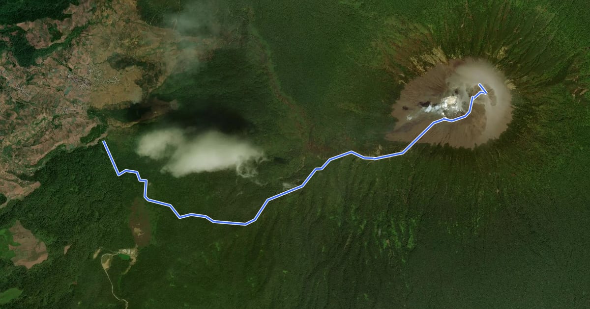 Маршрут Gurung Slamet (Kaliwadas BC) на спутниковом снимке
