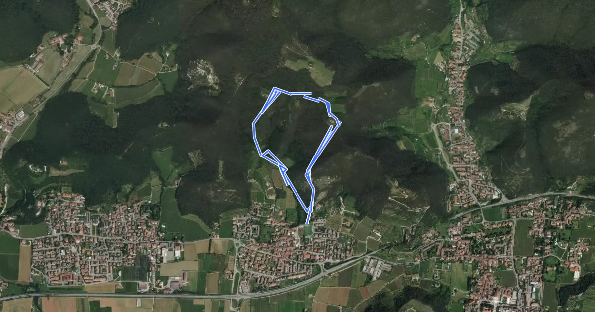 Маршрут Gussago (Ronco) - Tesa di Sotto - Valle Bianca на спутниковом снимке