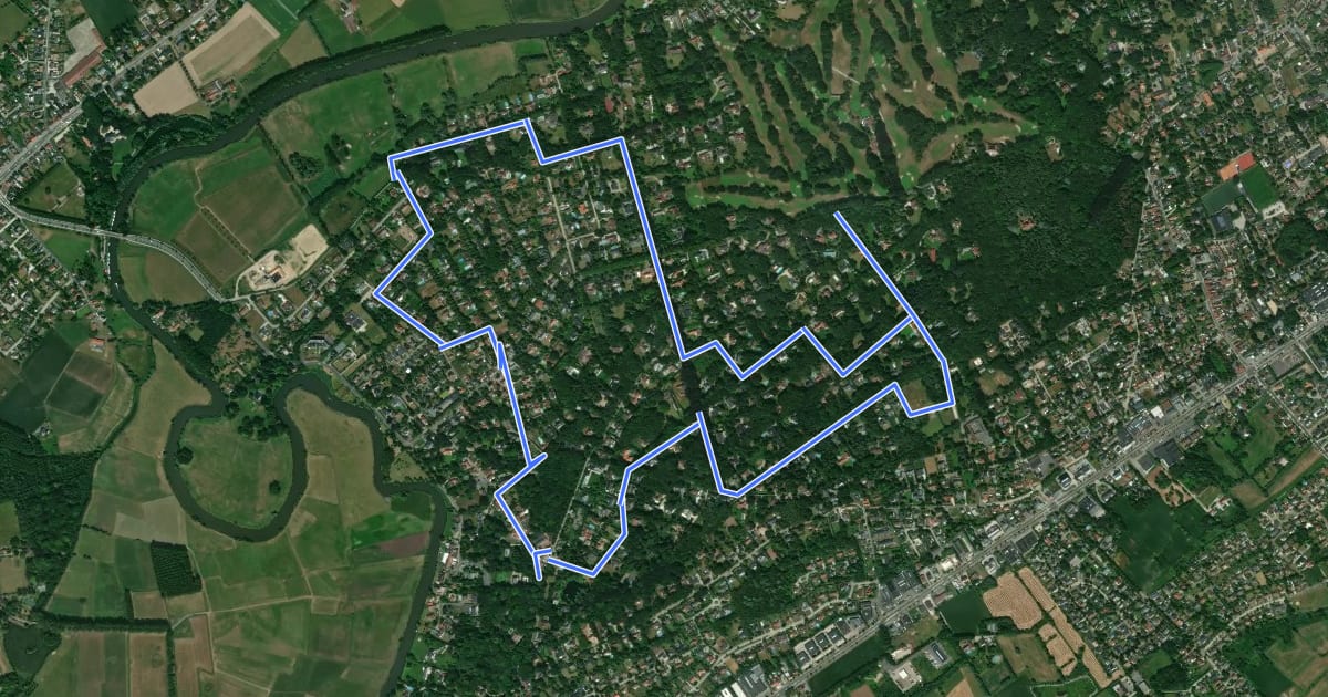 Маршрут Gust De Smet wandelroute на спутниковом снимке
