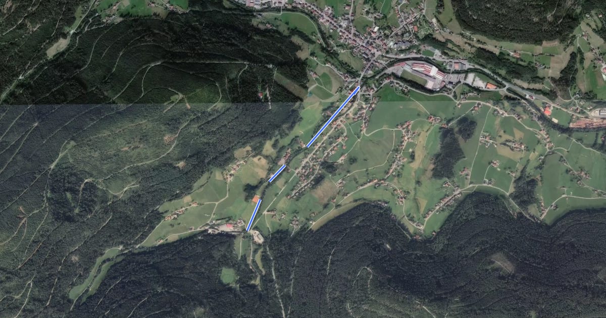 Маршрут Gutellbachbrücke - Mitteltal Ahornweg на спутниковом снимке