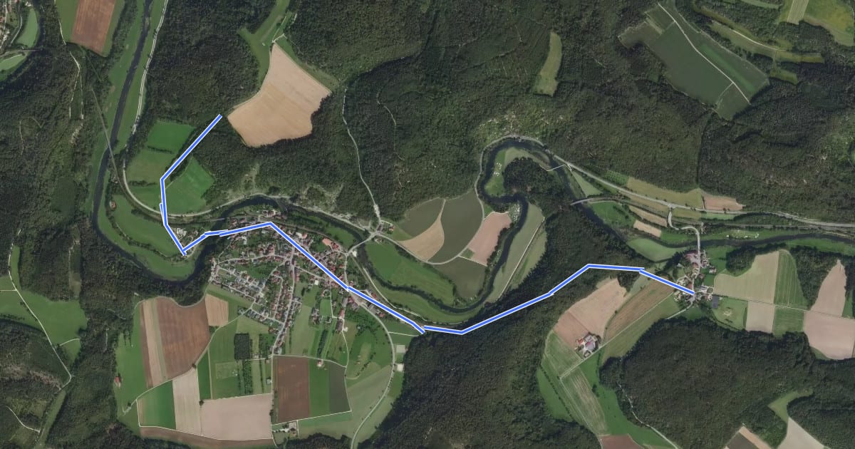 Маршрут Gutenstein - Dietfurt на спутниковом снимке