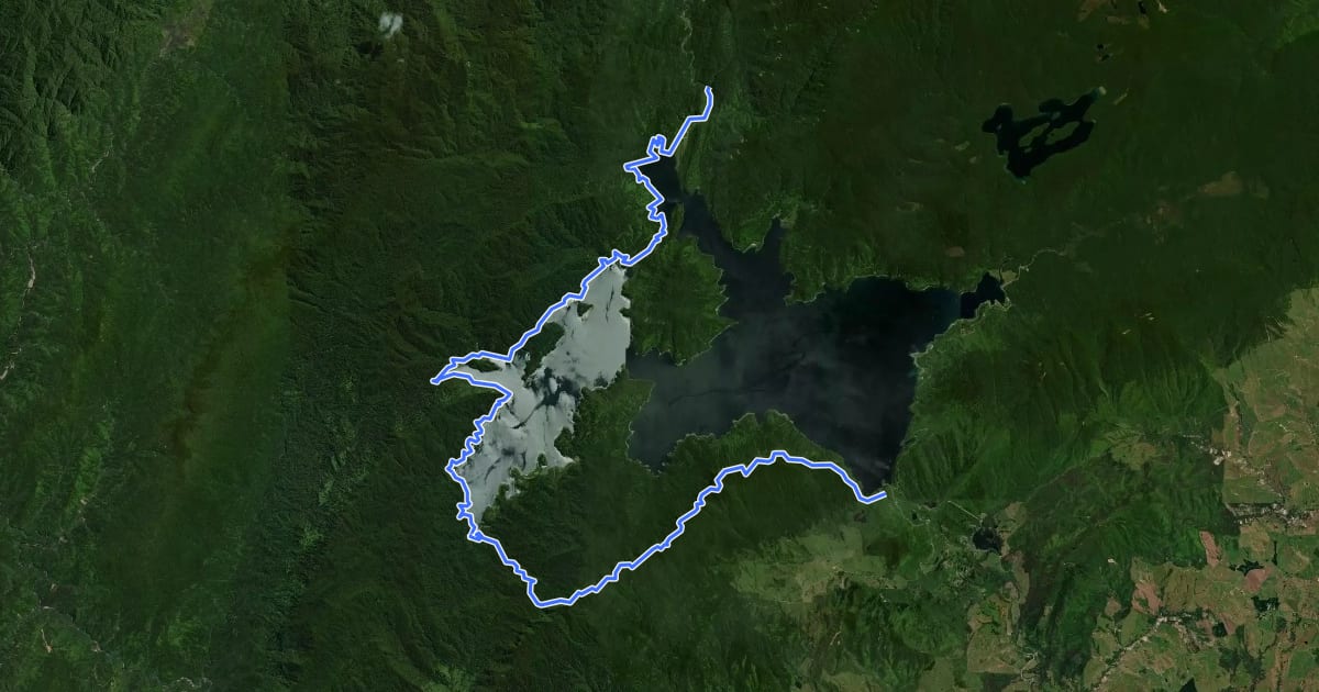 Маршрут GW - 01 Lake Waikaremoana на спутниковом снимке