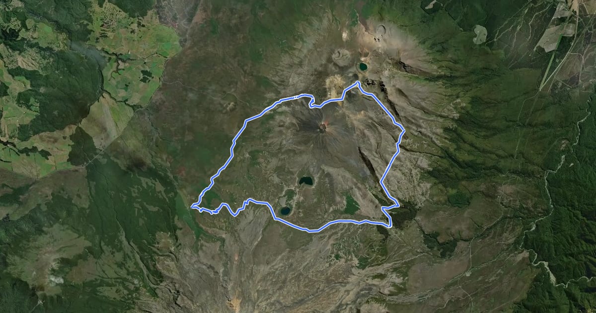 Маршрут GW - 02 Tongariro Northern Circuit на спутниковом снимке