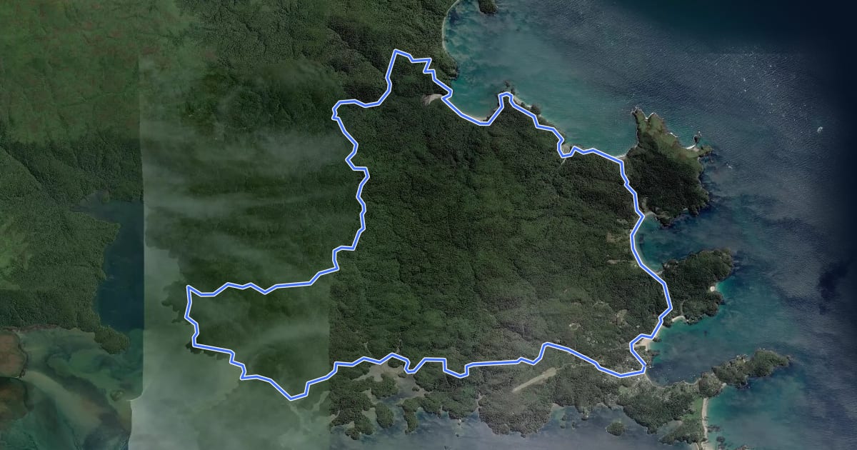 Маршрут GW - 09 Rakiura Track на спутниковом снимке