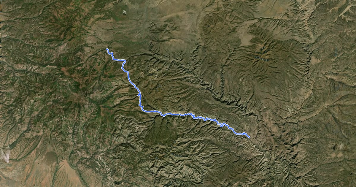 Маршрут GWT - 151 West Fork Trail на спутниковом снимке