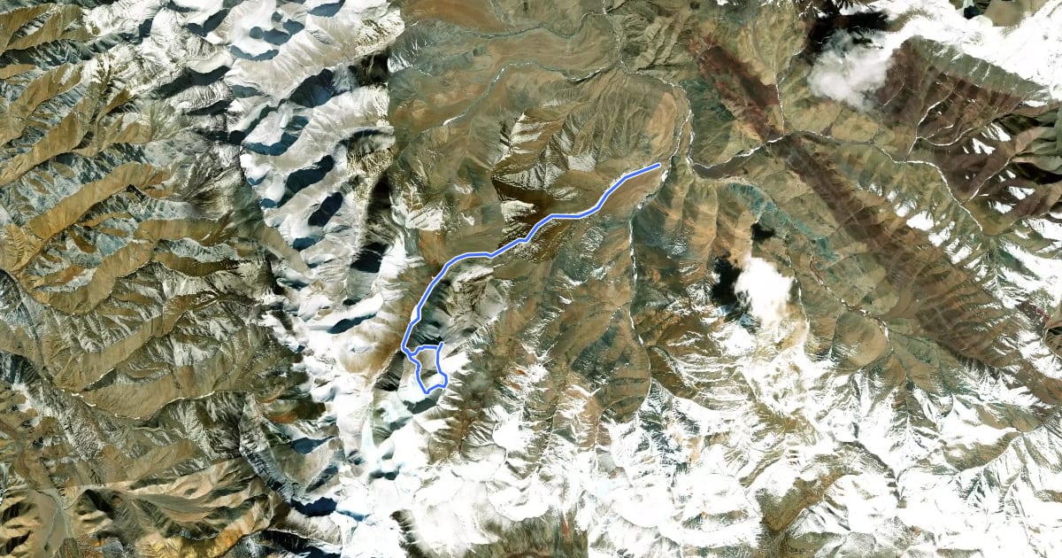 Маршрут Gyamshu Peak (6064 m) and Pt. 6065 m на спутниковом снимке