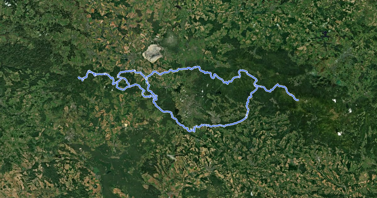 Маршрут Hřebenovka (Liberecký kraj) на спутниковом снимке
