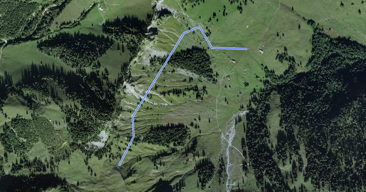Маршрут Hüethütte - Storeggpass на спутниковом снимке