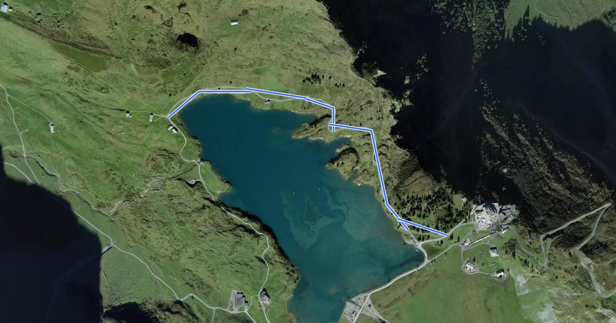 Маршрут Hüethütte - Trübsee Station на спутниковом снимке
