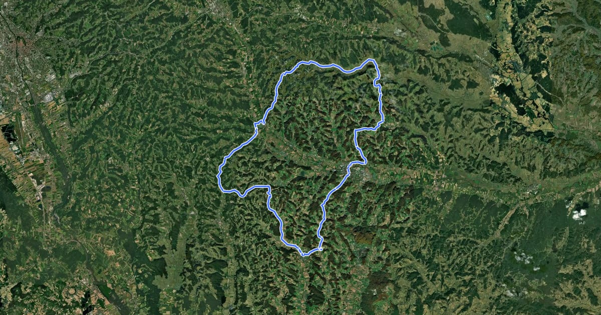 Маршрут Hügeltour на спутниковом снимке