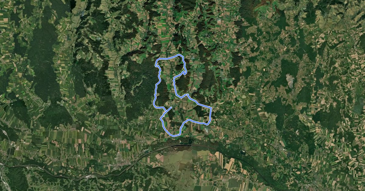 Маршрут Hügeltour на спутниковом снимке